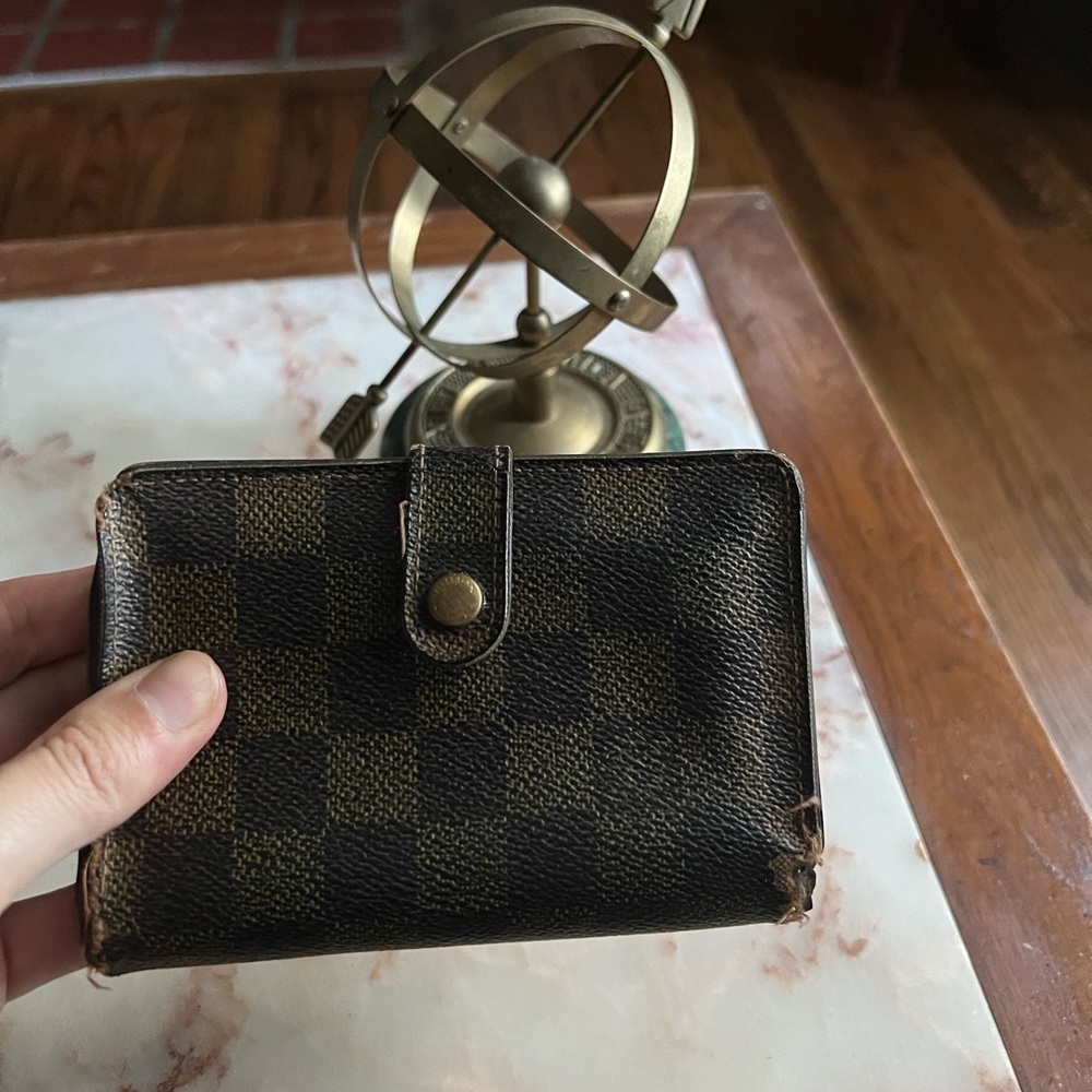 Louis Vuitton Brown Damier Kiss-lock Wallet MI0055